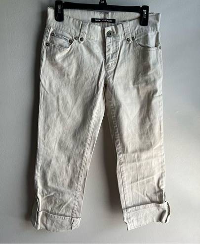 DKNY  Crop Cream Stretch Jeans Size 5