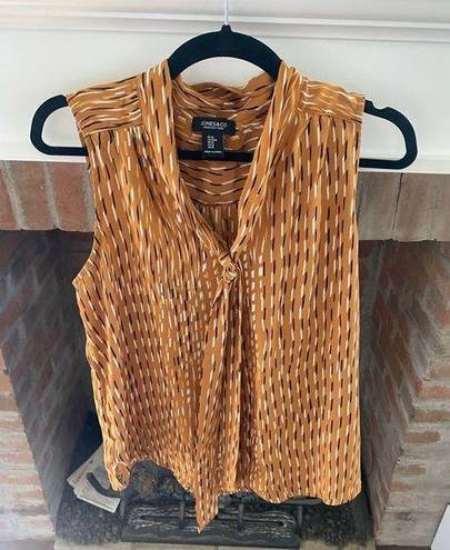 Krass&co Jones &  Silky Sleeveless Tie Front Blouse Preppy size Medium Professional