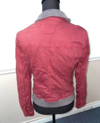 Free People Burgundy Bomber Jacket Size 6