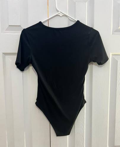 Black Ribbed Bodysuit