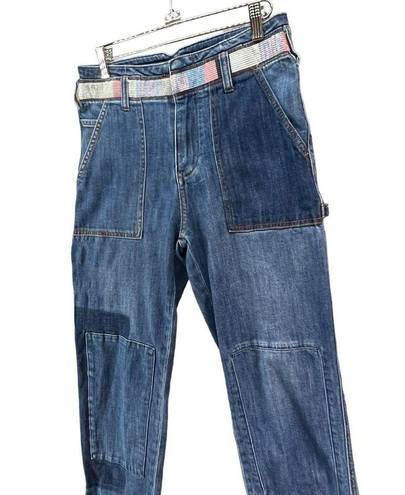 Pilcro  Anthropologie Jeans Womens 27 Blue Patchwork Slim Boyfriend High Rise