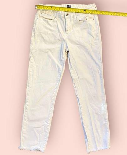 Gap  Women Jeans White 28 Cropped Straight Leg Summer Denim Pants Mid Rise Light