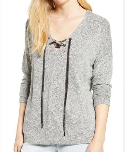 Rails  Leigh lace up grey sweater medium oversized