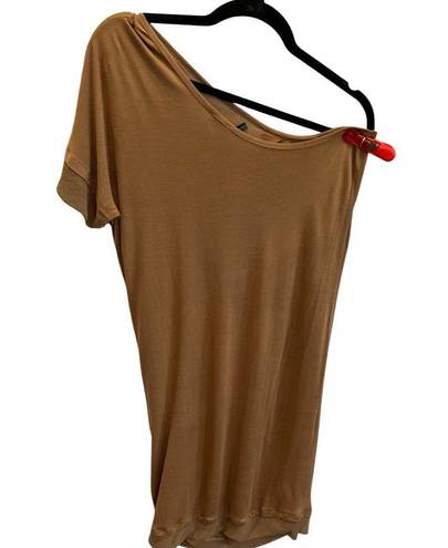 United Colors Of Benetton Vintage  dress one shoulder, stretch, size small, camel