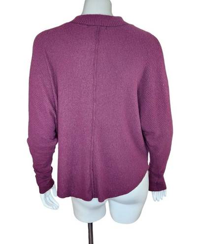 Treasure & Bond  Women's Medium Burgundy Stem Drop Shoulder Long Sleeve Sweater