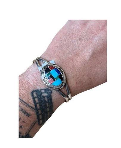 Onyx Vintage Carolyn Pollack Mosaic Turquoise, , Malachite, Lapis Cuff Bracelet