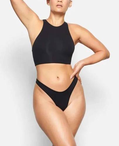 SKIMS  Size L Onyx Fits Everybody High Neck Bralette Lounge Stretch Sold Out