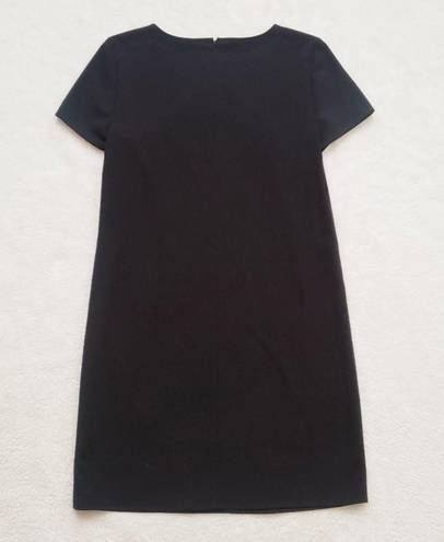 DKNY Black Studded Neck Short Sleeve Shift Dress