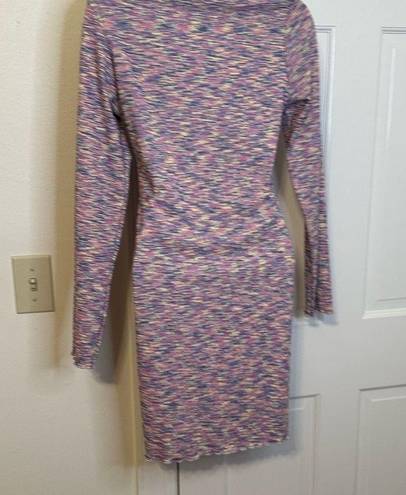 l*space Lisa Says Gah Lotta Long Sleeve Ribbed  Dye Minidress Size Small NWT