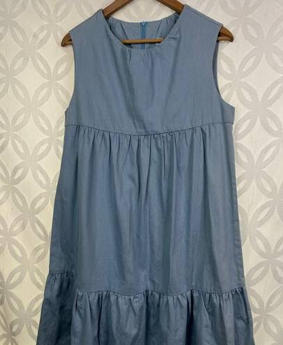 Harper  Denim Chambray Tiered Sleeveless Babydoll Dress Jumper Size M NWT