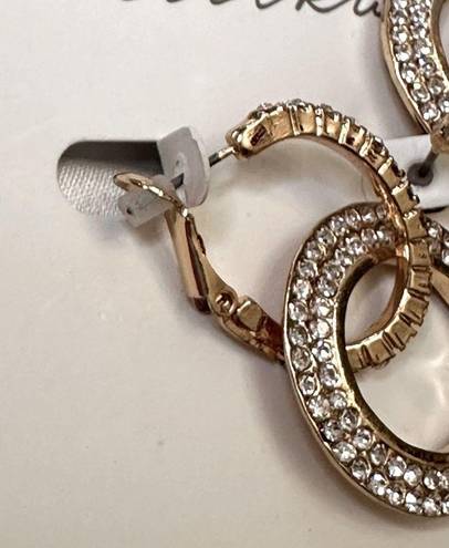 Ettika NWOT  Double Cubic Zirconia Hoops in Gold