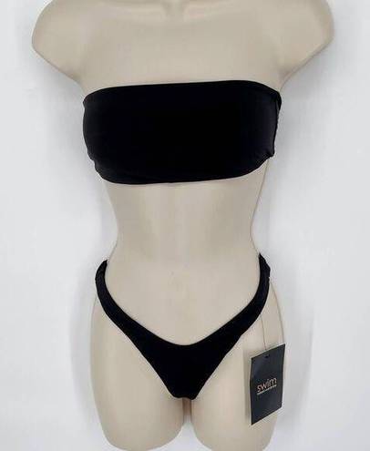 Naked Wardrobe  Swim Black Bandeau Bikini Swimsuit NEW Sz XS Style NW-W0739