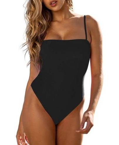 Relleciga NWT  Bandeau One Piece Swimsuit Black L