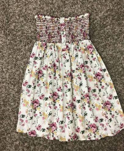 Fun & Flirt sleeveless smocked floral mini dress