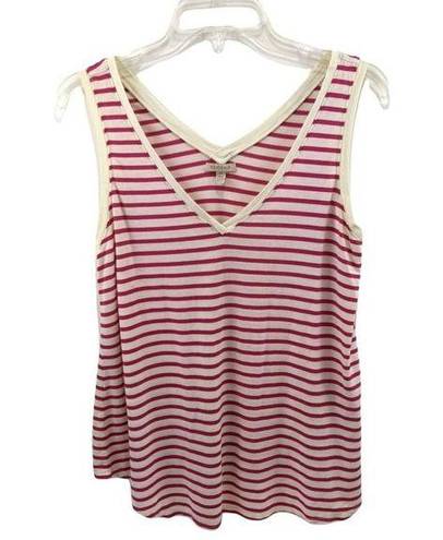 Bordeaux Women's  Small Pink and White Stripe Tank Top B105