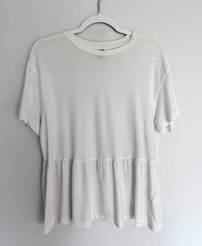 Divided White Peplum Tee 