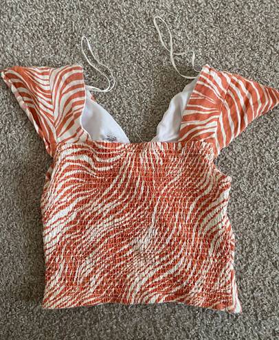 Printed Orange Top Size XS