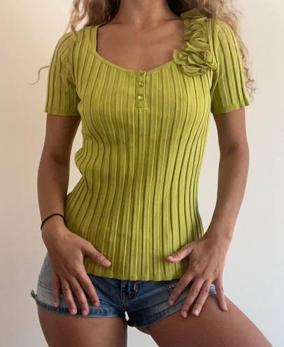 Prominence Citron Green Knit Top