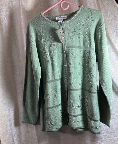 Dress Barn New  Green Button Up Sweater XL