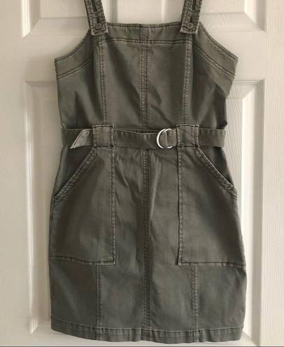 American Eagle  (AE) Olive Overall Utility Dress