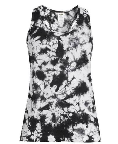 Avia  Razorback Tank Top Womens Size Med 8-10 Black White Tie Dye Breathable New