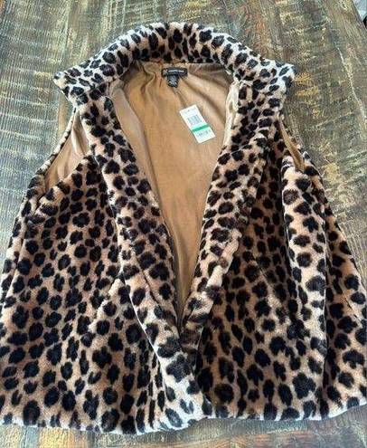 INC  leopard vest new with tags L/XL