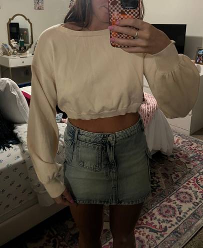 Forever 21 Cream Cropped Sweater