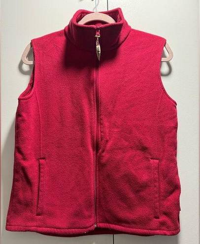 Woolrich Maroon Burgundy Fleece Zipper Front Vest Jacket Size Small to Medium