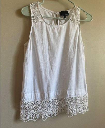 Cynthia Rowley  linen blend womens white tank small