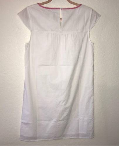 Southern Tide  Dress White Seersucker Embroidered Dress Sz 4 NWT Floral Fringe