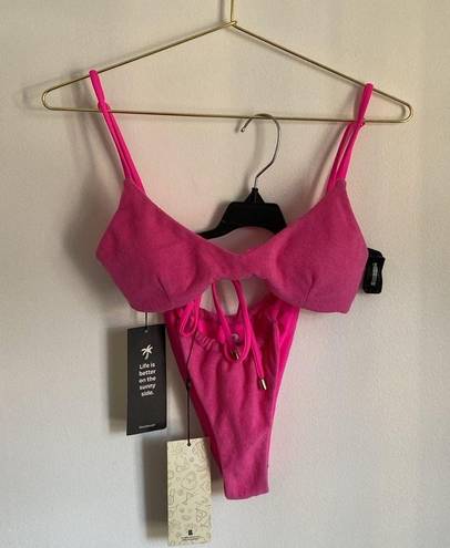 Blackbough  Hot Pink Terry cloth Bikini NEW