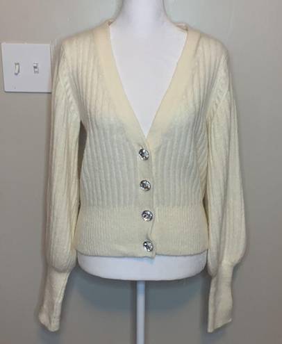 Intermix  Ella Jewel Cardigan Wool Ivory 
Sweater Size Small