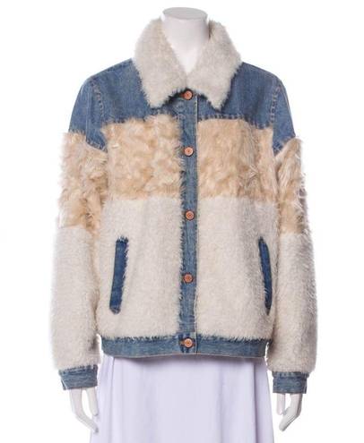 Rebecca Taylor  La Vie Faux Fur & Denim Jacket Medium