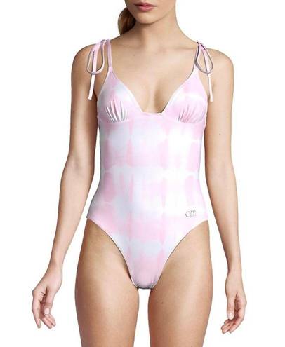 Solid & Striped NEW  The Olympia One-Piece swimsuit size XS Pink & White Tie-Dye