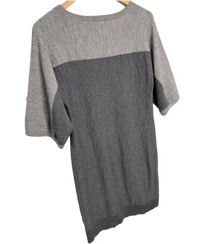 Talbots  Merino Wool Sweater Womens Color Block Sweater Dress Gray Petite S