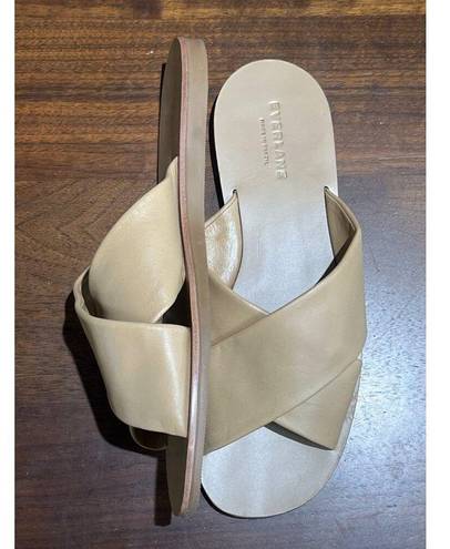 Everlane  The Day Crossover Sandals in Light Taupe 9 New Womens Slides Flats