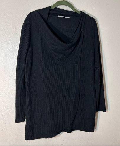 Chico's Chico’s waffle, knit, Poncho sweater, lightweight size 0 (small 4/6) snap button