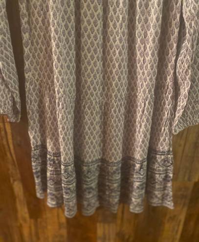 Style & Co NWT  women's Printed Long Sleeve Tiered Peasant Dress size small length 37 width 16