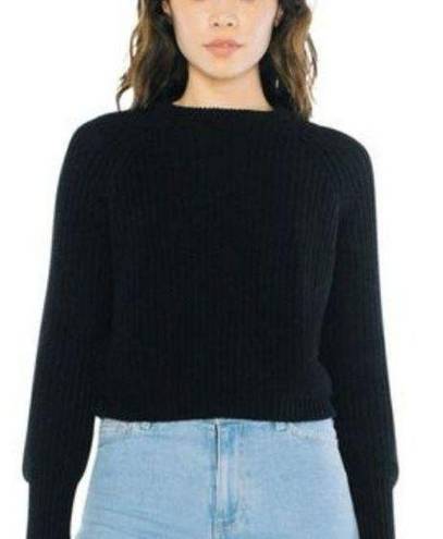 American Apparel NWOT  gildan crop cropped fisherman sweater black small