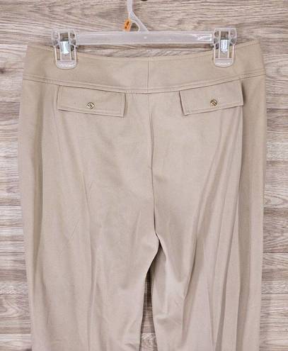 St. John  Sport Womens Size 8 Zipper Wide Leg Dress Pants Beige