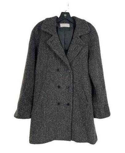 Sandro  Vintage Gray Wool Notch Coat Double Breasted Long Sleeve‎ Womens Size 12