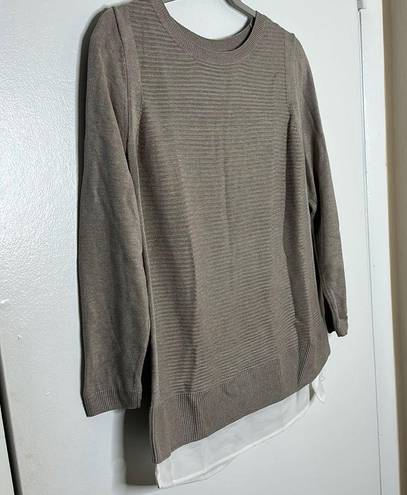 Hilary Radley  long sleeve layered look ridge sweater size Medium women