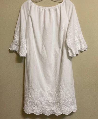 Isabel Maternity Maternity Dress Embroidered White Cotton Size Small