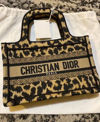 Dior Mini Book Tote Beige Multicolor Mizza Embrodiery