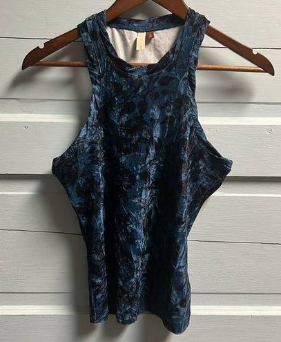 Pilcro NWT XS  Blue Motif Velveteen Racerback Tank