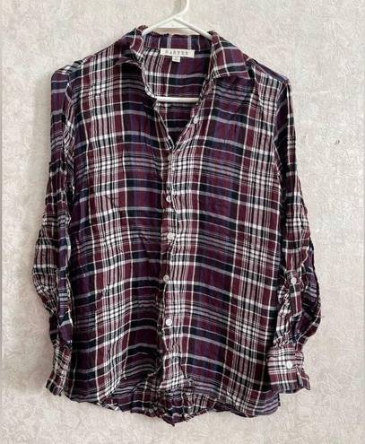 Harper  women's extra small plaid button down top