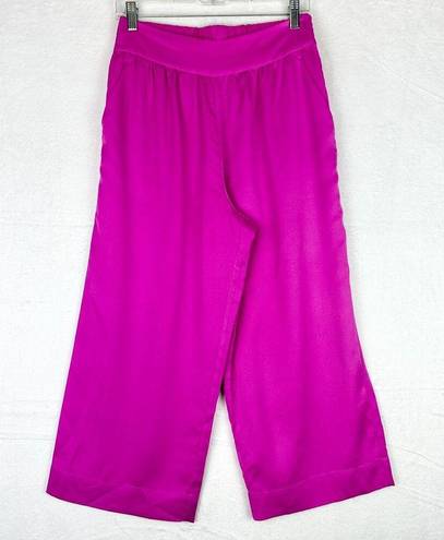 CROSBY by Mollie Burch Dorothy Cropped Wide Leg Pant Size Small Fuchsia Pink