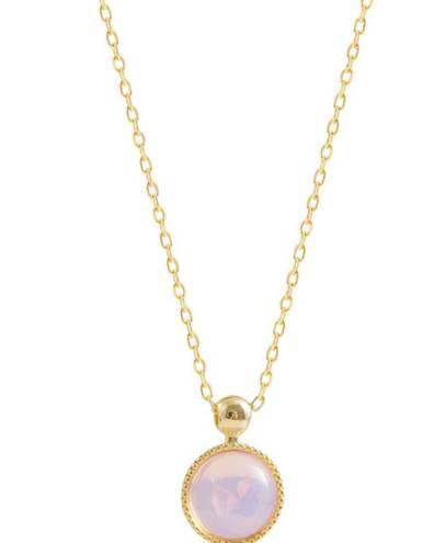 18K Gold Plated Pink Opal Pendant Necklace for Women