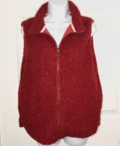 Umgee  Teddy Vest Zipper Dark Red M