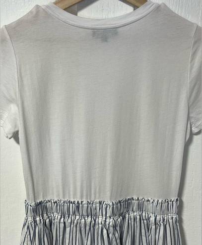 Donna Karan Tshirt dress with striped flowy handkerchief skirt size medium